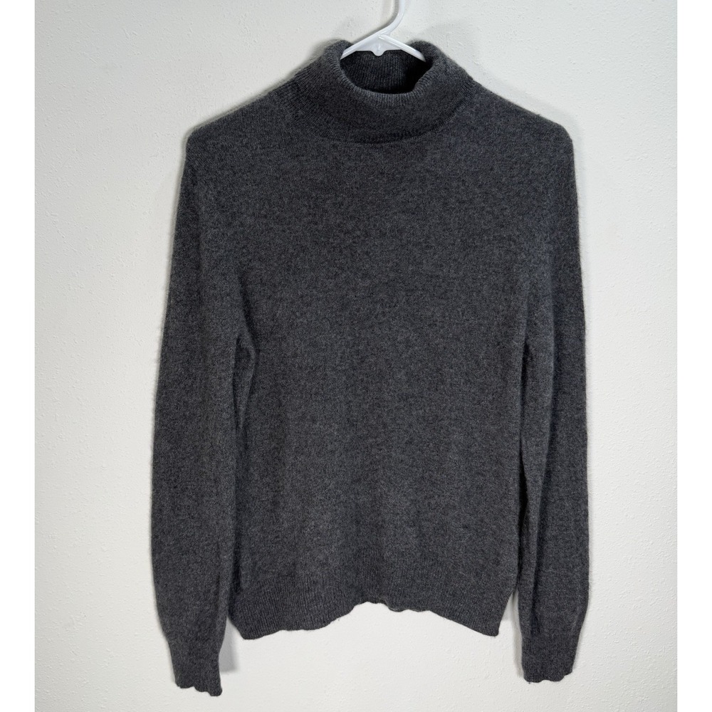 APT 9 Sweater 100% Cashmere Turtleneck Womens Sz Medium Gray Classic Timeless